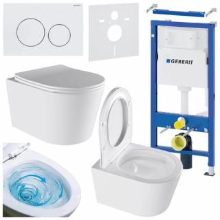 Zestaw podtynkowy stelaż GEBERIT DUOFIX + miska ELITE-WH-03 + przycisk DELTA 20 biały _________WYSYŁKA 24H__________