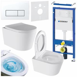 Zestaw podtynkowy stelaż GEBERIT DUOFIX + miska ELITE-WH-03 + przycisk DELTA 50 biały _________WYSYŁKA 24H__________