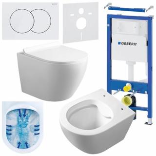 Zestaw podtynkowy stelaż GEBERIT DUOFIX + miska MIZU-WH-RIM-01 + przycisk DELTA 01 biały _________WYSYŁKA 24H__________
