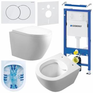 Zestaw podtynkowy stelaż GEBERIT DUOFIX + miska MIZU-WH-RIM-02 + przycisk DELTA 01 biały _________WYSYŁKA 24H__________