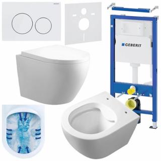 Zestaw podtynkowy stelaż GEBERIT DUOFIX + miska MIZU-WH-RIM-02 + przycisk DELTA 20 biały _________WYSYŁKA 24H__________