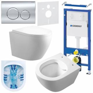 Zestaw podtynkowy stelaż GEBERIT DUOFIX + miska MIZU-WH-RIM-02 + przycisk DELTA 20 chrom _________WYSYŁKA 24H__________