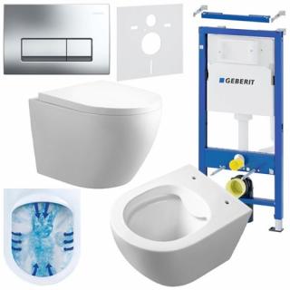 Zestaw podtynkowy stelaż GEBERIT DUOFIX + miska MIZU-WH-RIM-02 + przycisk DELTA 50 chrom _________WYSYŁKA 24H__________