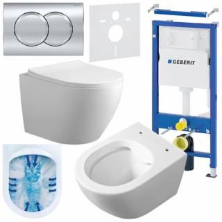 Zestaw podtynkowy stelaż GEBERIT DUOFIX + miska MIZU-WH-RIM-03 + przycisk DELTA 01 chrom _________WYSYŁKA 24H__________