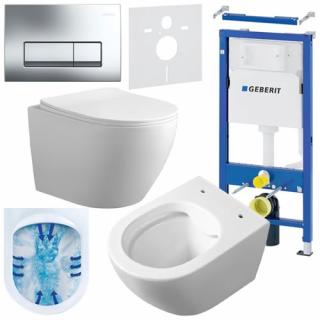 Zestaw podtynkowy stelaż GEBERIT DUOFIX + miska MIZU-WH-RIM-03 + przycisk DELTA 50 chrom _________WYSYŁKA 24H__________