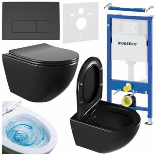 Zestaw podtynkowy stelaż GEBERIT DUOFIX + miska NERO-MTB-03 + przycisk DELTA 50 czarny mat _________WYSYŁKA 24H__________
