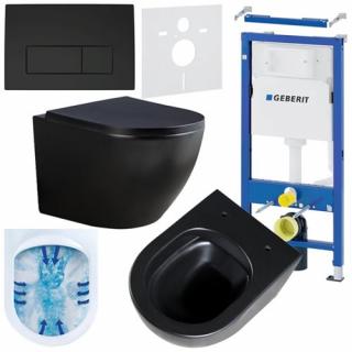 Zestaw podtynkowy stelaż GEBERIT DUOFIX + miska PEAK-MTB-RIM-02 + przycisk DELTA 50 czarny mat _________WYSYŁKA 24H__________