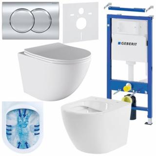 Zestaw podtynkowy stelaż GEBERIT DUOFIX + miska PURO-WH-03 + przycisk DELTA 01 chrom _________WYSYŁKA 24H__________