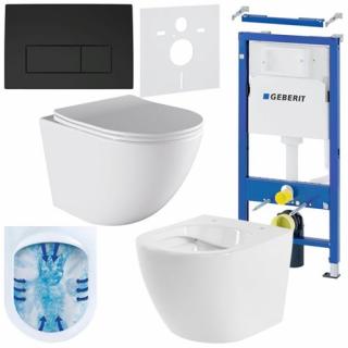 Zestaw podtynkowy stelaż GEBERIT DUOFIX + miska PURO-WH-03 + przycisk DELTA 50 czarny mat _________WYSYŁKA 24H__________