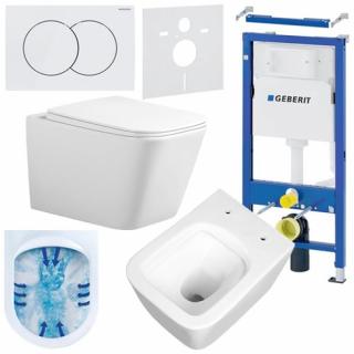 Zestaw podtynkowy stelaż GEBERIT DUOFIX + miska RAIN-WH-RIM-03 + przycisk DELTA 01 biały _________WYSYŁKA 24H__________