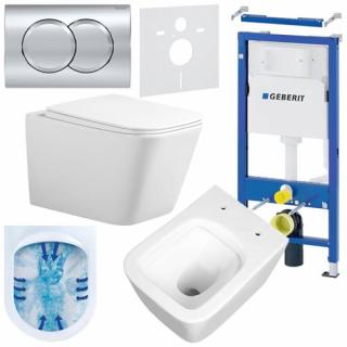 Zestaw podtynkowy stelaż GEBERIT DUOFIX + miska RAIN-WH-RIM-03 + przycisk DELTA 01 chrom _________WYSYŁKA 24H__________