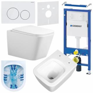 Zestaw podtynkowy stelaż GEBERIT DUOFIX + miska RAIN-WH-RIM-03 + przycisk DELTA 20 biały _________WYSYŁKA 24H__________