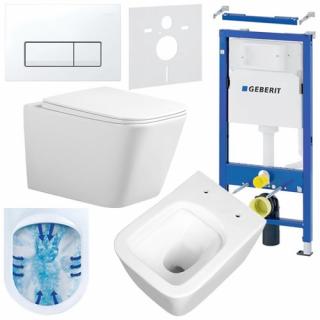 Zestaw podtynkowy stelaż GEBERIT DUOFIX + miska RAIN-WH-RIM-03 + przycisk DELTA 50 biały _________WYSYŁKA 24H__________