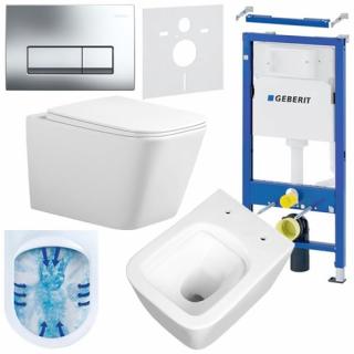 Zestaw podtynkowy stelaż GEBERIT DUOFIX + miska RAIN-WH-RIM-03 + przycisk DELTA 50 chrom _________WYSYŁKA 24H__________
