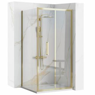 Złota kabina prysznicowa narożna drzwi składane 100x100 Rapid Fold Gold Rea _________________RABAT_10%_W_SKLEPIE_________________
