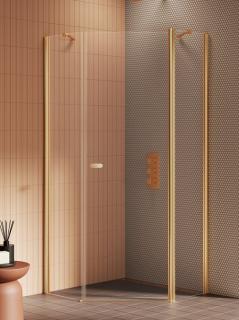Złota kabina prysznicowa pięciokątna 80x80 K-3581 New Soleo Gold Brushed New Trendy _________________RABAT W_SKLEPIE_________________