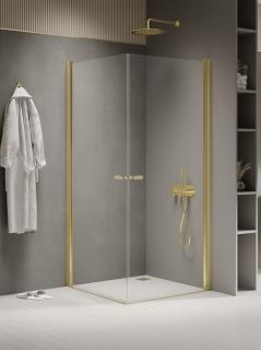 Złota kabina prysznicowa prostokątna 80x100 K-1881 New Soleo Light Gold New Trendy _________________RABAT W_SKLEPIE_________________