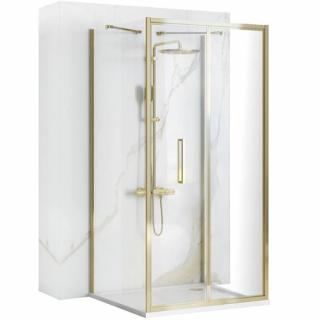 Złota kabina prysznicowa przyścienna drzwi składane 100x100 Rapid Fold Gold Rea _________________RABAT_10%_W_SKLEPIE_________________