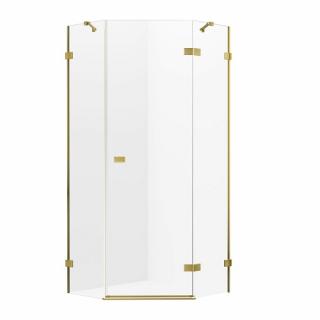 Złota szczotkowana kabina pięciokątna 80x80 prawa EXK-3852 Avexa New Trendy Gold Brushed _________________SPRAWDŹ_OFERTĘ_W_SKLEPIE_________________