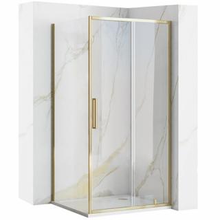 Złota szczotkowana kabina prysznicowa narożna rozsuwana 100x100 Rapid Slide Rea _________________RABAT_10%_W_SKLEPIE_________________