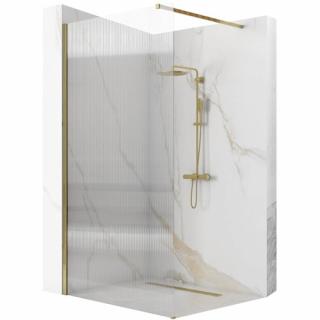 Złota szczotkowana ścianka prysznicowa walk-in 100 cm Aero Intimo Rea _________________RABAT_10%_W_SKLEPIE_________________