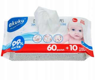 AKUKU Jednorazowe chusteczki nawilżające 70 sztuk