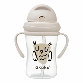 AKUKU KUBEK BIDON Z RURKĄ SŁOMKĄ UCHWYTY 300ml 9m+