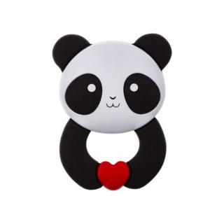 AKUKU SILIKONOWY GRYZAK MIĘKKI PANDA CZARNY A0055