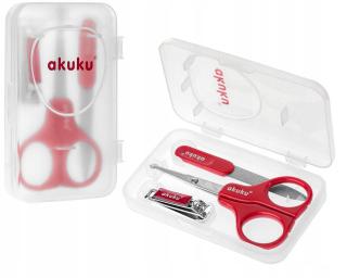 Akuku Zestaw manicure pilnik nożyczki cążki 3w1