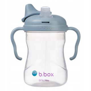 B.BOX Kubek niekapek dla dzieci 4m+ 240 ml miękki ustnik z osłonką błękitny