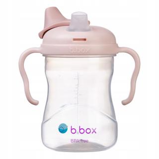B.BOX Kubek niekapek dla dzieci 4m+ 240ml miękki ustnik z osłonką blady róż