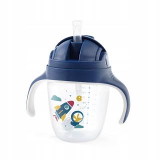 BabyOno Kubek niekapek z obciążoną słomką 240ml