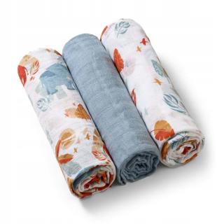BABYONO PIELUSZKI PIELUCHY MUŚLINOWE PREMIUM 3 SZT 348/07