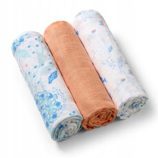 BABYONO PIELUSZKI PIELUCHY MUŚLINOWE PREMIUM 3 SZT 348/09