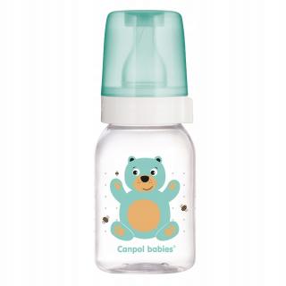 Canpol Butelka 120 ml Wesołe Zwierzaki 3m+ Miś