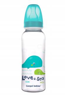 CANPOL Butelka wąska 250ml Wielorybek LOVESEA