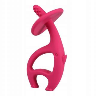 MOMBELLA GRYZAK SILIKONOWY NA ZĄBKOWANIE 3m+ DANCING ELEPHANT DARK PINK