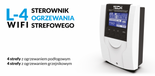 L-4 WIFI  bezprzewodowo - przewodowy sterownik siłowników termostatycznych z wbudowanym modułem WiFi