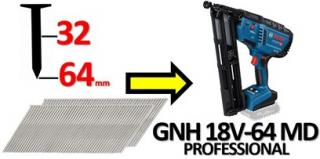 BOSCH GNH 18V-64 MD Professional -  gwoździe 50mm