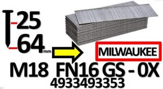 gwoździe 25mm do MILWAUKEE FN16GS-0X, 4933493353