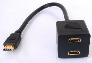 Adapter HDMI - HDMI 2 porty M/F
