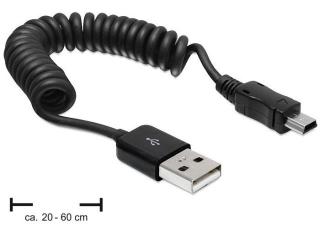 Kabel USB - mini USB spirala
