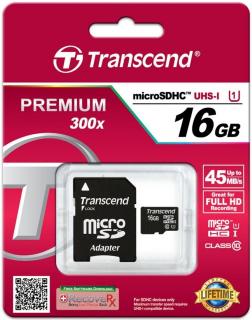 Transcend Karta pamięci micro SDHC 16GB UHS-1
