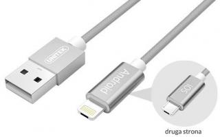 Unitek Kabel USB HYBRID microUSB/Lightning Gray