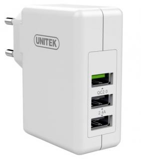 Unitek Ładowarka 3 x USB + QC2.0 FAST Y-P537A
