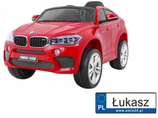 Autko dla dzieci BMW X6M Skóra Lakierowany Czerwony JJ2199