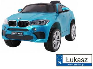 Autko dla dzieci na akumulator BMW X6M Lakierowany Niebieski JJ2199