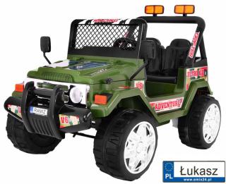 Auto terenowe RAPTOR na akumulator JEEP  - PILOT Zielony