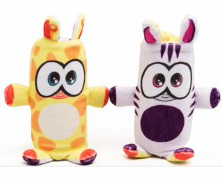 EPEE Dublusie dwustronne maskotki ZEBRA ŻYRAFA 0042