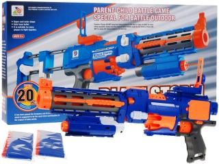 Karabin Pistolet 2w1 dla dzieci celownik laserowy kolba + 20 długich Pocisków z pianki Blaze Storm ZC7056
